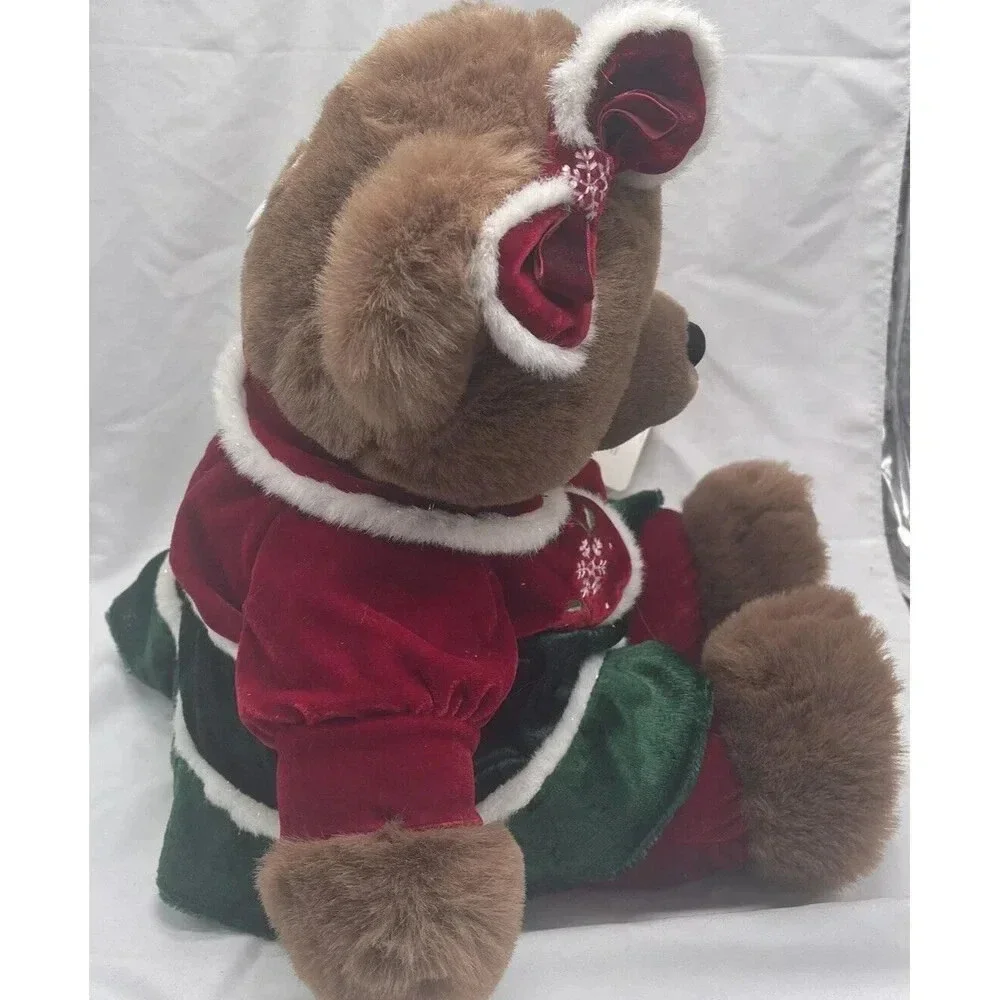 2007 Christmas Plush Bear Girl Snowflake Teddy Dan Dee Collector Stuffed Animal